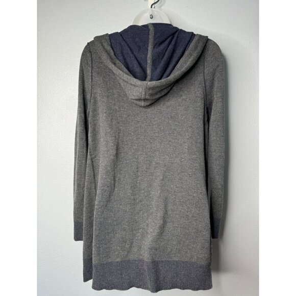 Joie Long Sleeve Longline Hooded Knit Open Cardigan SZ S-M Soft Grey - Picture 3 of 9